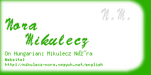 nora mikulecz business card